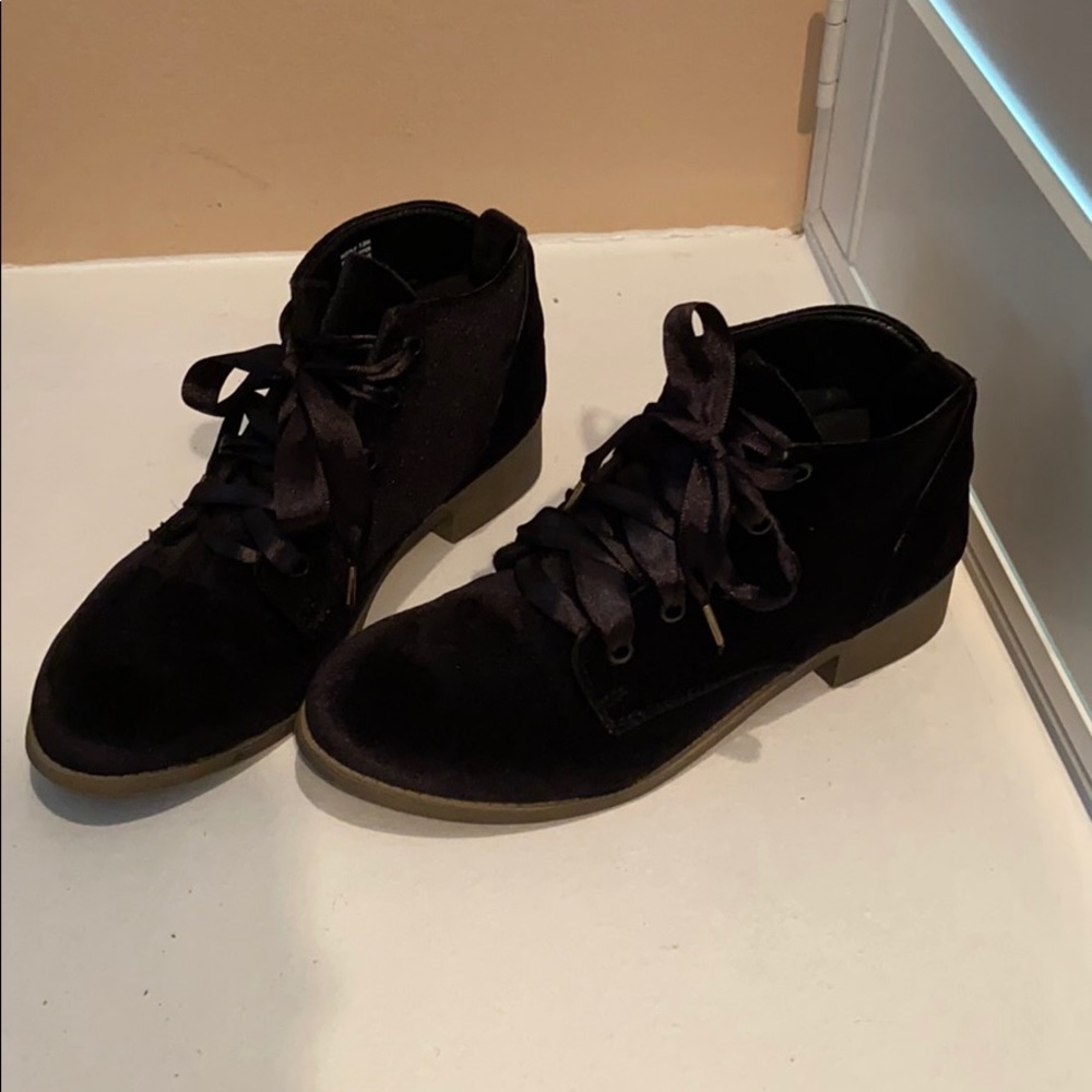 Black Velvet Booties